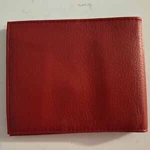 Rolex Red Leather Unisex Bifold Wallet NWOT